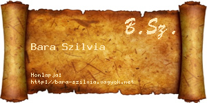 Bara Szilvia névjegykártya
